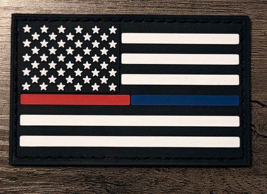 EMS / Blue Line American Flag Patch - Heavy Duty PVC/Rubber