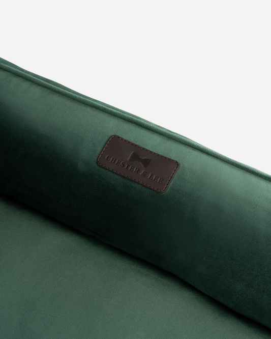 Chester & Lee | Classic Velvet Sleeper Dog Bed Green