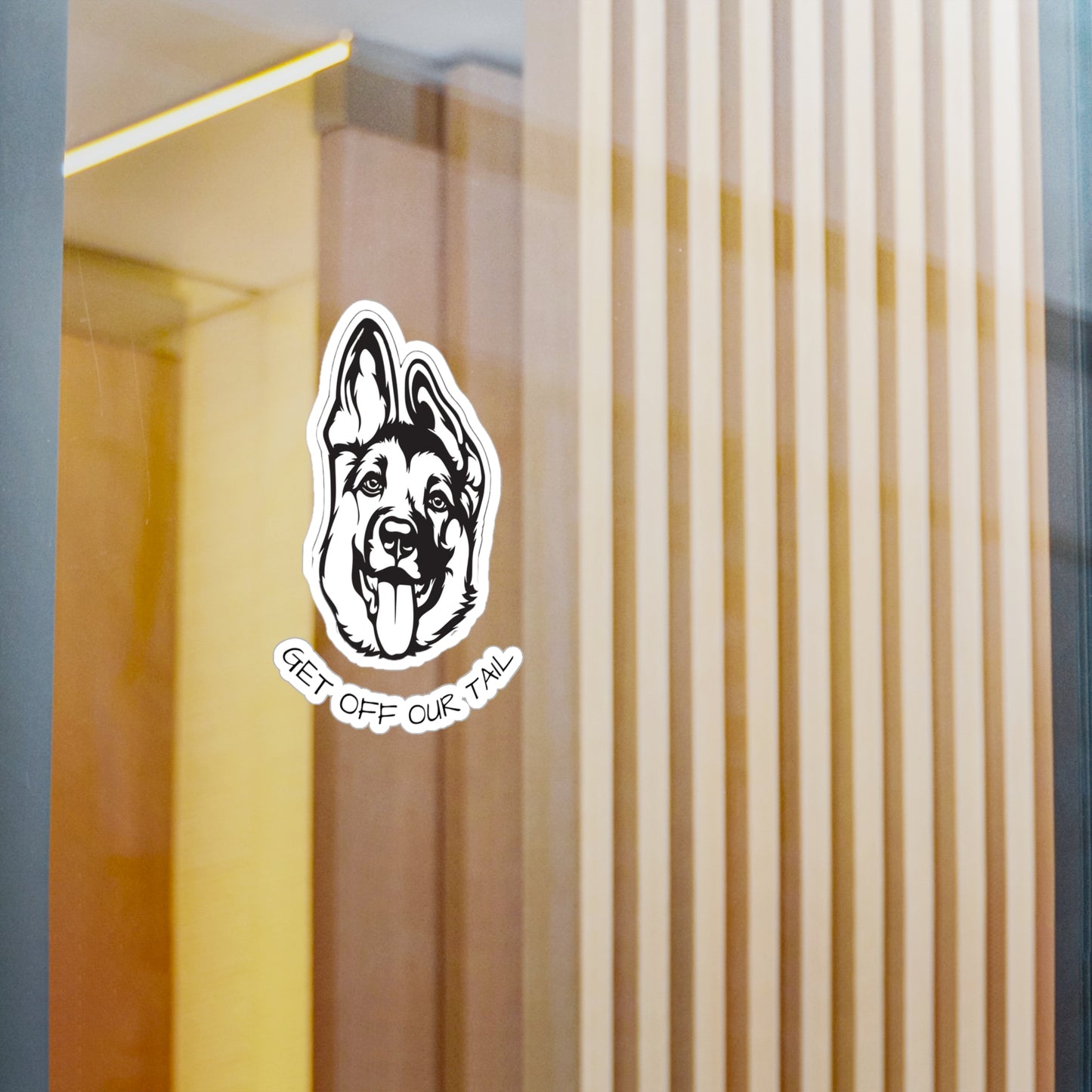 German Shepherd (Get Off Our Tail) Kiss-Cut Vinyl Decal