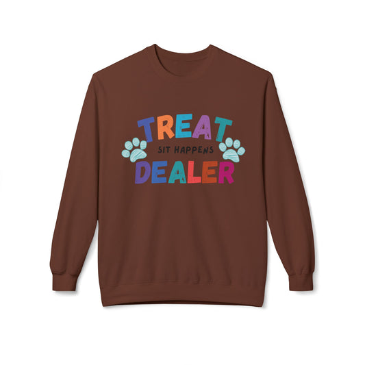 Treat Dealer Sweatshirt "Sit Happens" Funny Crewneck