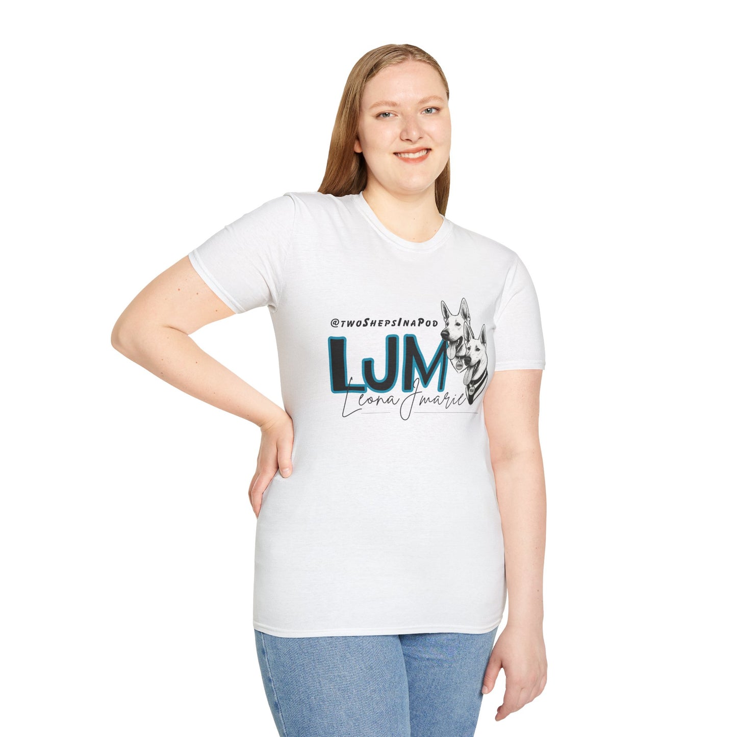 Leona J Marie Custom Logo T-Shirt @twoShepsInaPod