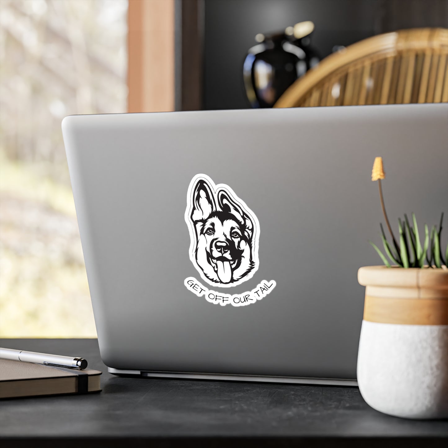German Shepherd (Get Off Our Tail) Kiss-Cut Vinyl Decal