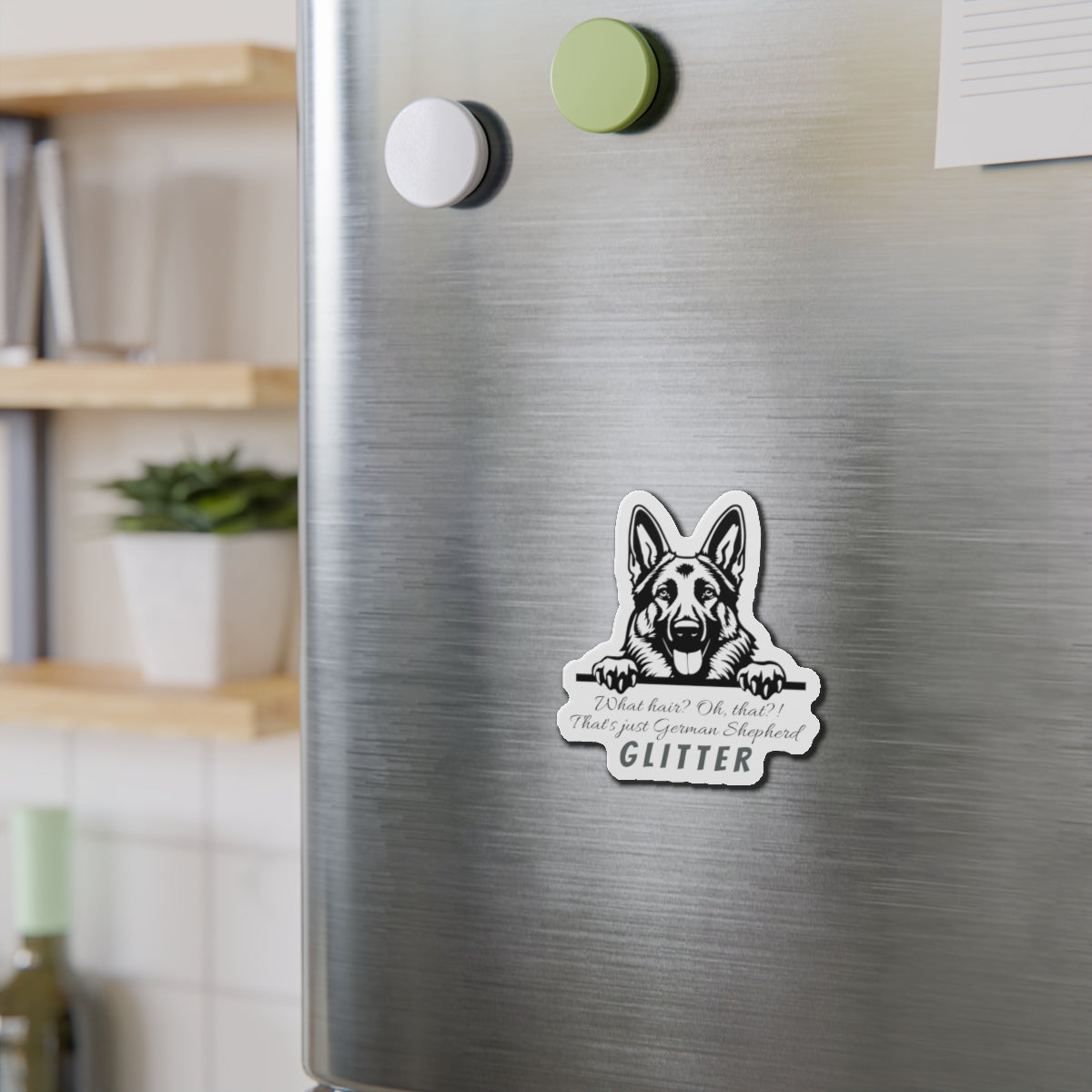 German Shepherd Glitter Die-Cut Magnet