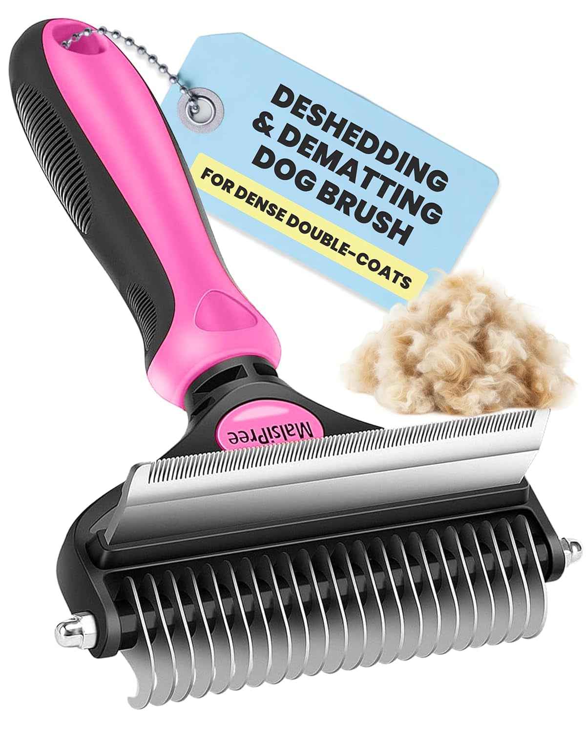 2-in-1 Deshedding Brush & Undercoat Rake for Dogs & Cats