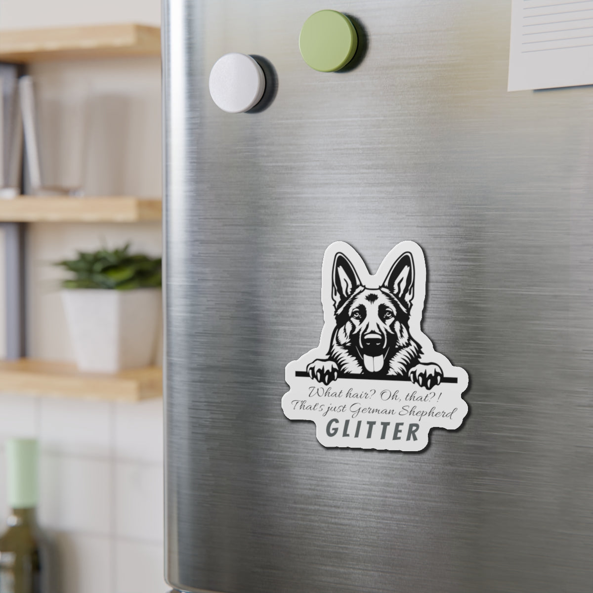 German Shepherd Glitter Die-Cut Magnet