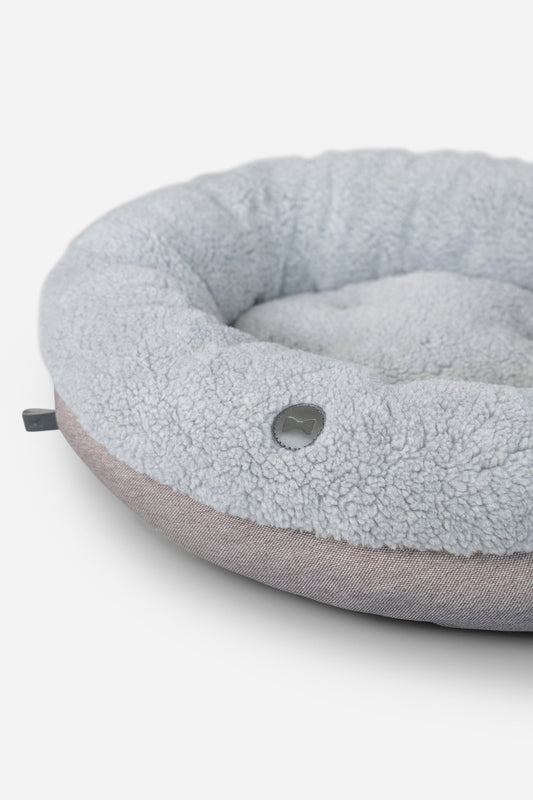 Chester & Lee | Furry Gray Donut Dog Bed