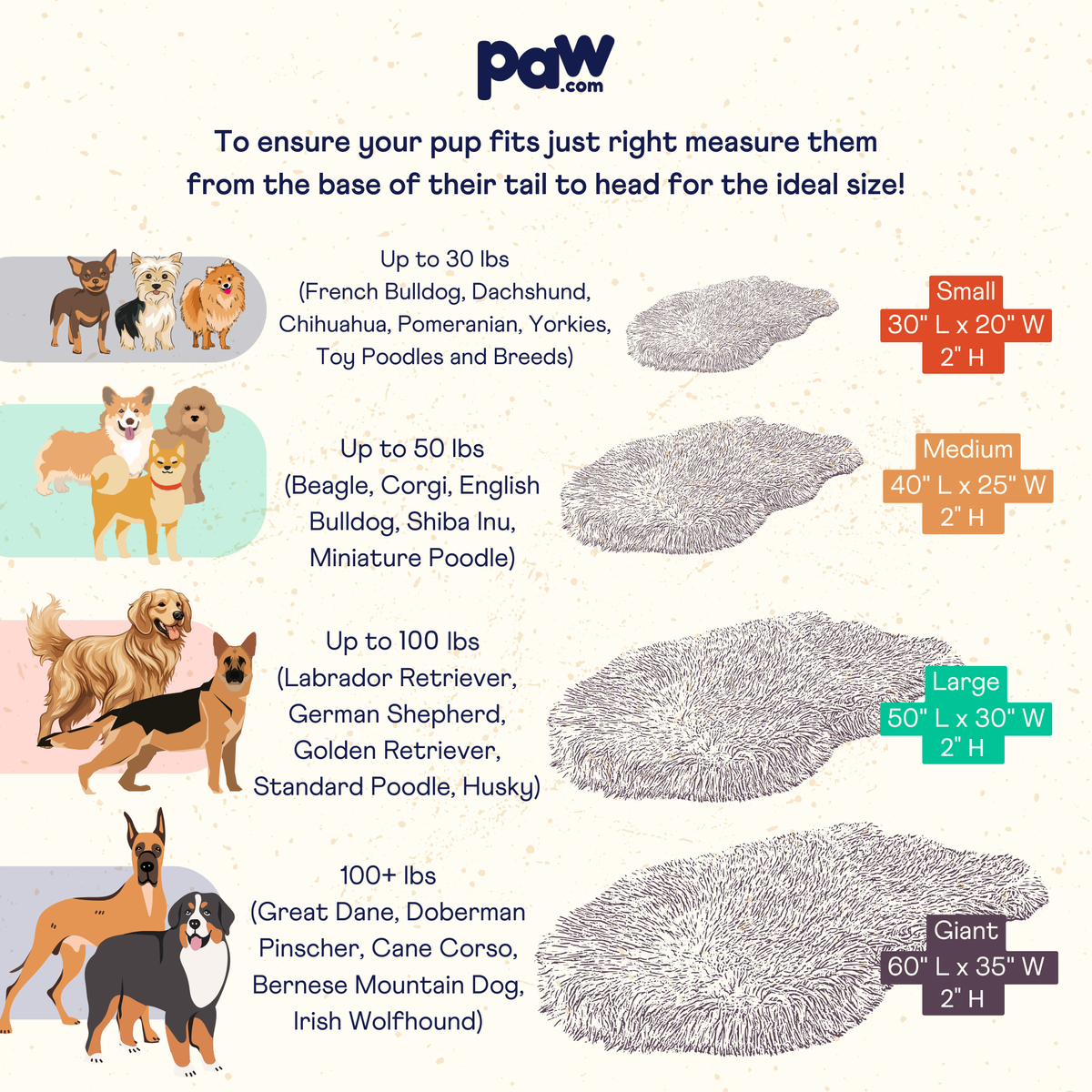 PupRug by Paw.com® Faux Fur Orthopedic Dog Bed - Curve Midnight Black
