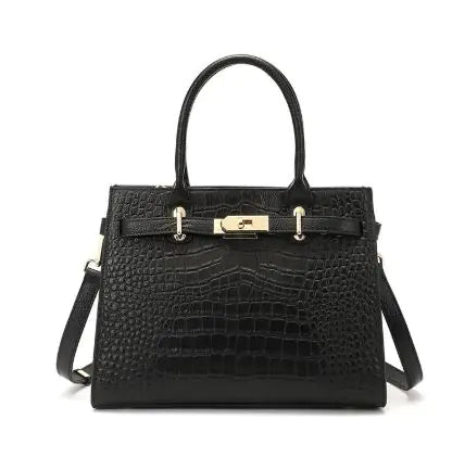 Elegant Large Capacity Genuine Leather Handbag – Retro Style Tote for Women