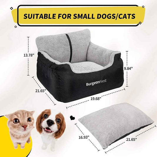Washable Pet Car Seat Booster for Small Dogs & Cats