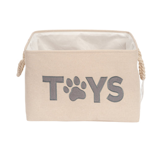 Country Living Foldable Fabric Dog Toy Storage Bin - Convenient Organizer for Pet Accessories