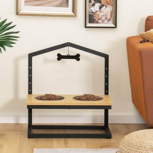 Adjustable Elevated Dog Feeder with 5 Height Settings - Premium Raised Pet Feeding Station with 2 Large Stainless Steel Bowls