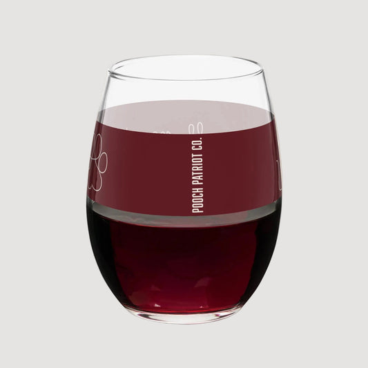 Pooch Patriot “Paws Off My Wine” Stemless Glass (15 oz)