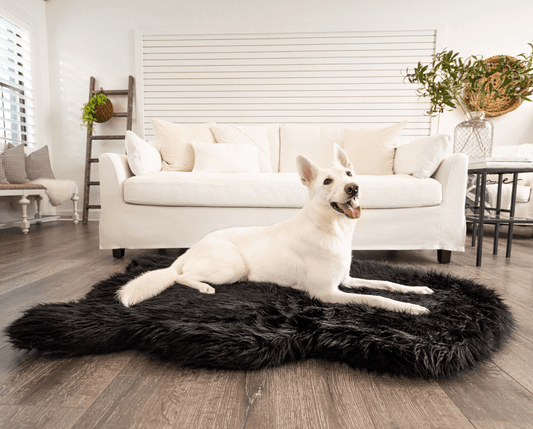 PupRug by Paw.com® Faux Fur Orthopedic Dog Bed - Curve Midnight Black