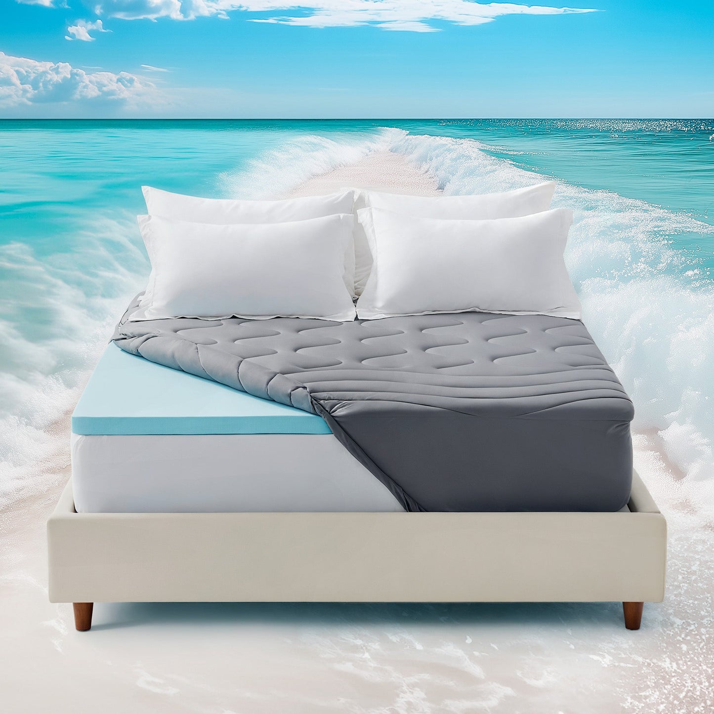 2" Cooling Gel Memory Foam Topper - Waterproof & Extra Thick