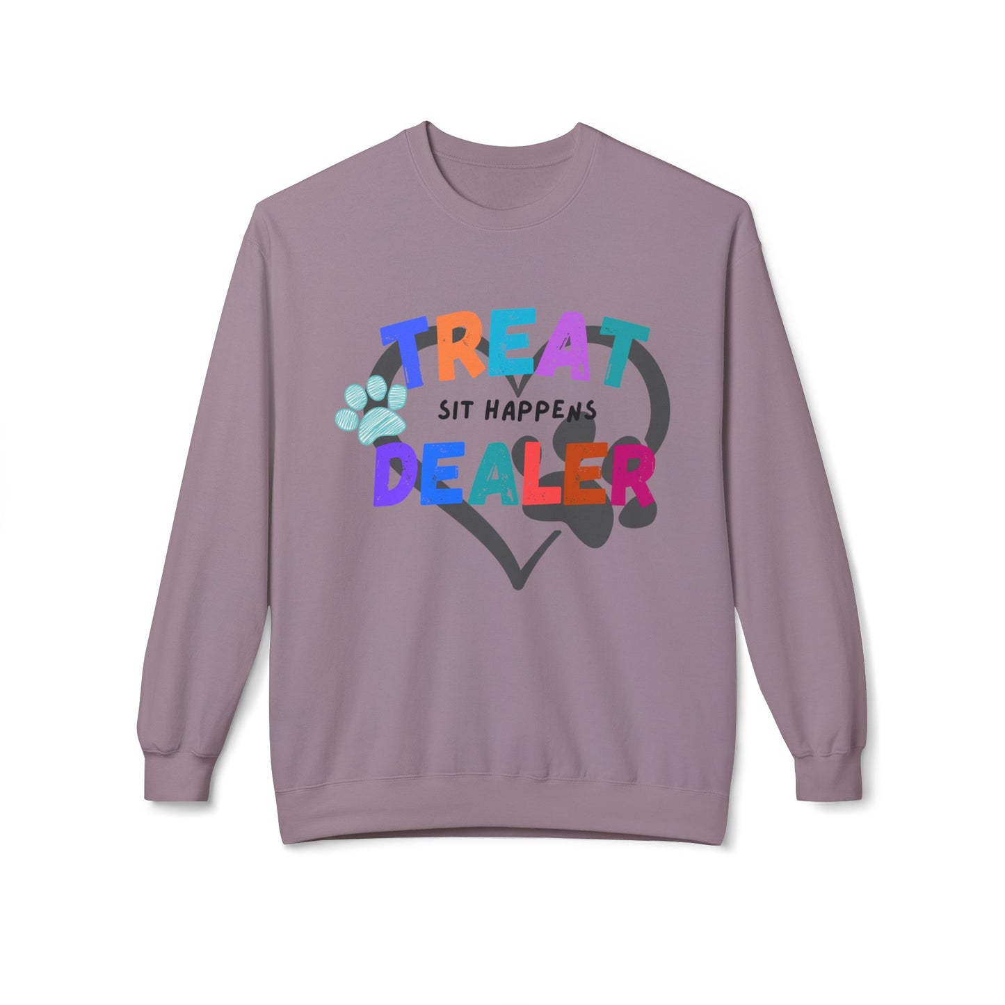 Sweatshirt — "Treat Dealer" Colorful Heart Candy Crewneck