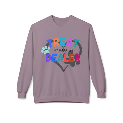 Sweatshirt — "Treat Dealer" Colorful Heart Candy Crewneck