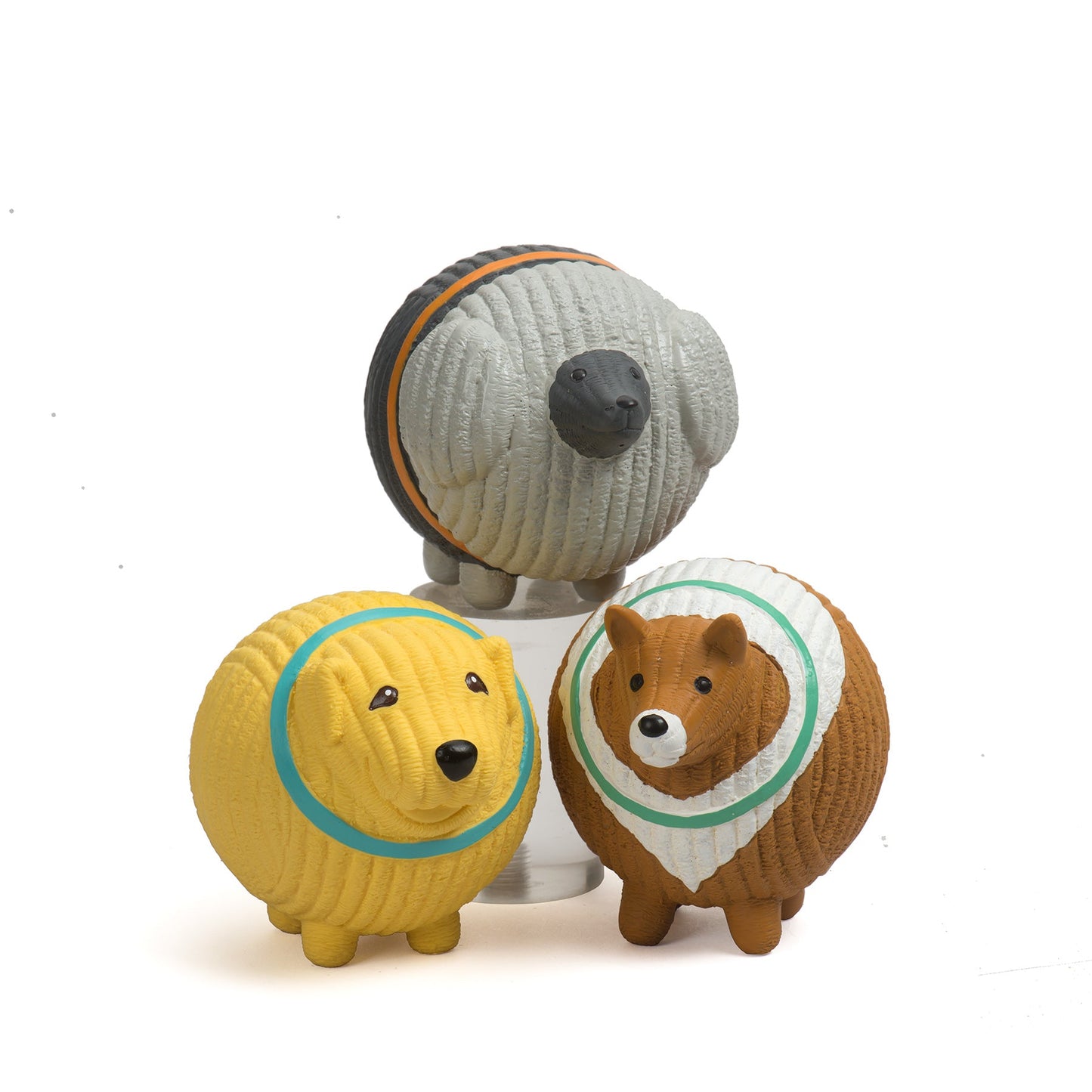 Assorted Ruff-Tex® HuggleMutt™ Latex Balls Dog Toys, 3 Pack, Large