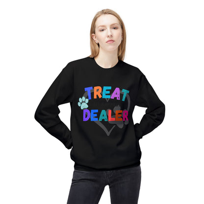 Sweatshirt — "Treat Dealer" Colorful Heart Candy Crewneck