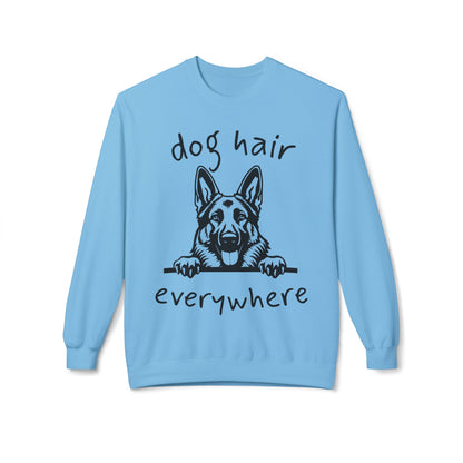 "Dog Hair Everywhere" Unisex Midweight Soft-style Fleece Crewneck Sweatshirt