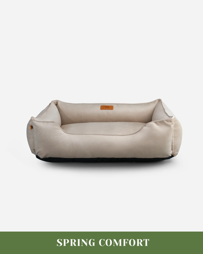 Chester & Lee | Classic Velvet Sleeper Dog Bed Beige