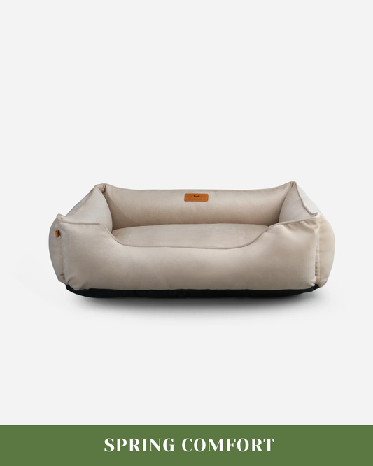 Chester & Lee | Classic Velvet Sleeper Dog Bed Beige