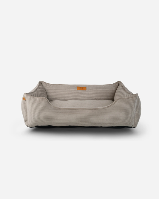 Chester & Lee | Fancy Corduroy Sleeper Dog Bed Taupe