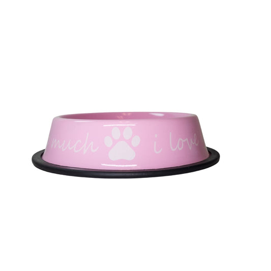 I LOVE YOU SO MUCH Modern Stainless Steel Dog Bowl – 24oz