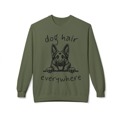 "Dog Hair Everywhere" Unisex Midweight Soft-style Fleece Crewneck Sweatshirt