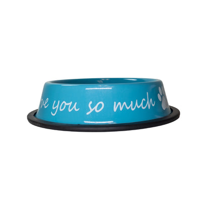 I LOVE YOU SO MUCH Modern Stainless Steel Dog Bowl – 24oz