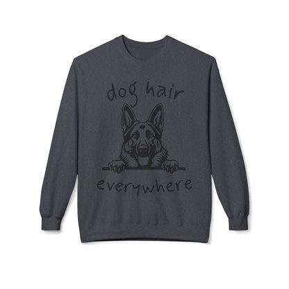 "Dog Hair Everywhere" Unisex Midweight Soft-style Fleece Crewneck Sweatshirt
