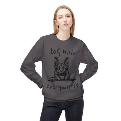 "Dog Hair Everywhere" Unisex Midweight Soft-style Fleece Crewneck Sweatshirt