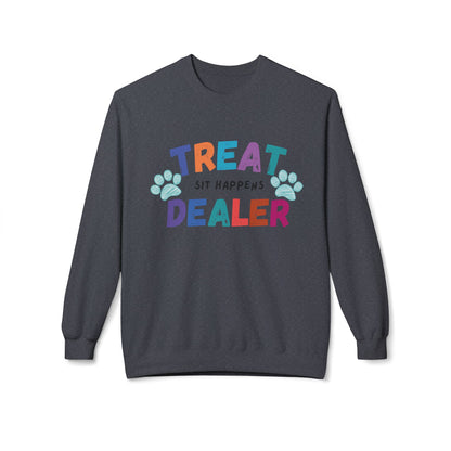 Treat Dealer Sweatshirt "Sit Happens" Funny Crewneck