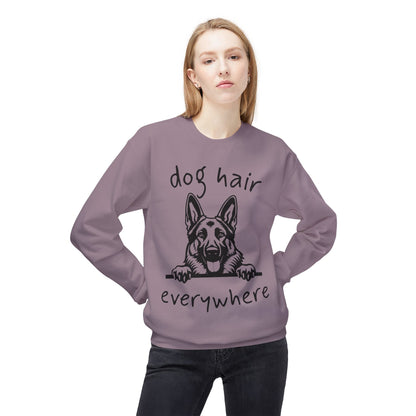 "Dog Hair Everywhere" Unisex Midweight Soft-style Fleece Crewneck Sweatshirt