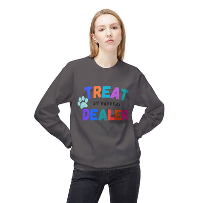 Sweatshirt — "Treat Dealer" Colorful Heart Candy Crewneck