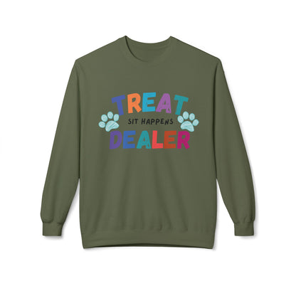 Treat Dealer Sweatshirt "Sit Happens" Funny Crewneck