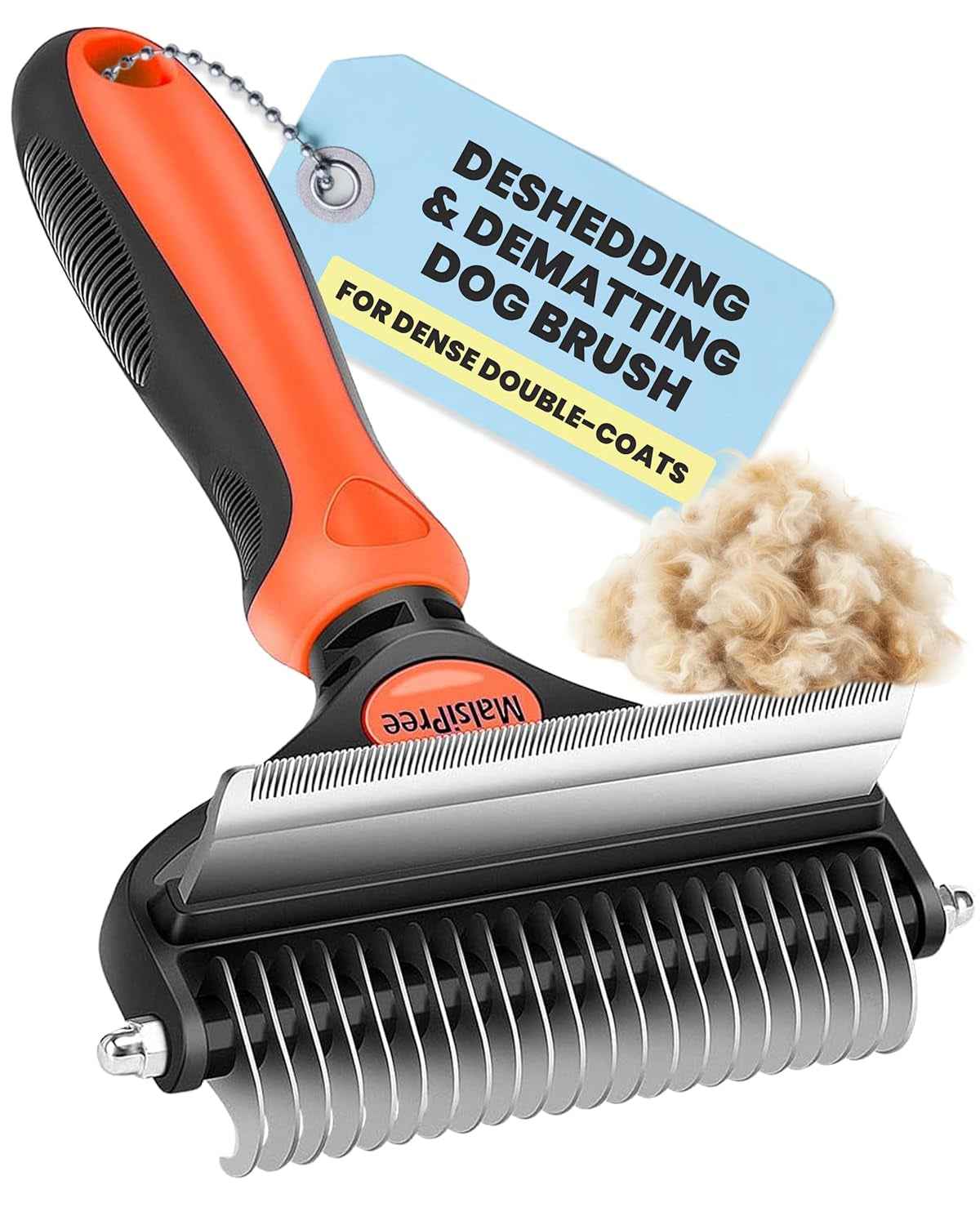 2-in-1 Deshedding Brush & Undercoat Rake for Dogs & Cats