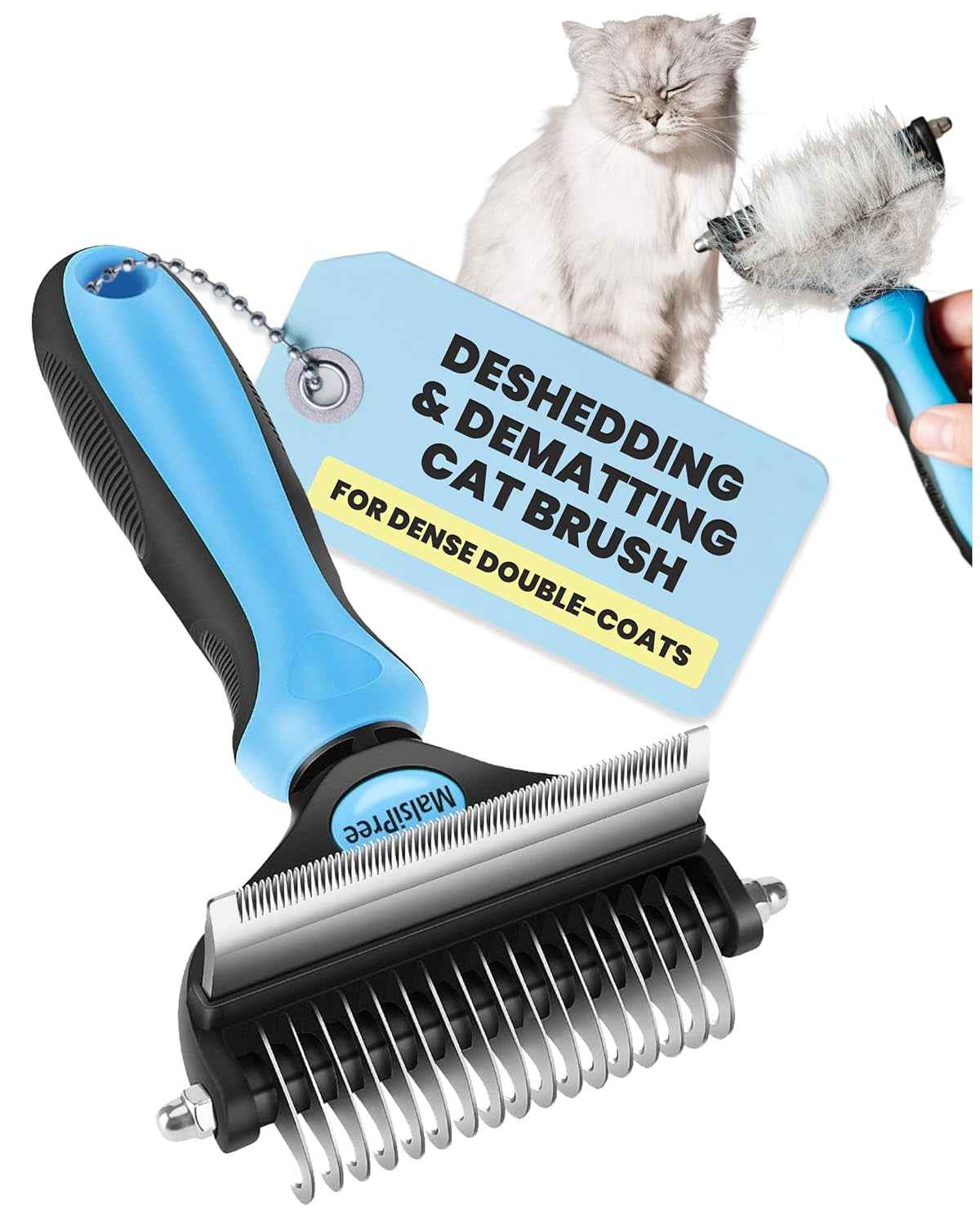 2-in-1 Deshedding Brush & Undercoat Rake for Dogs & Cats