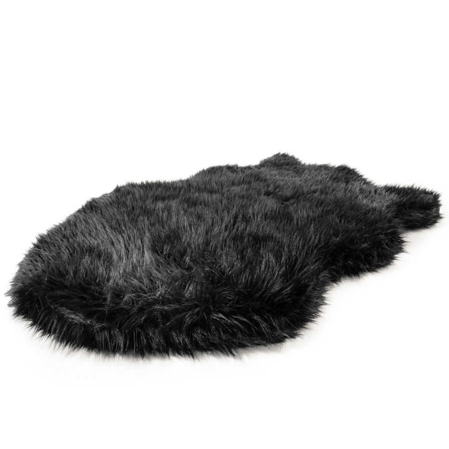 PupRug by Paw.com®  Faux Fur Orthopedic Dog Bed - Curve Midnight Black
