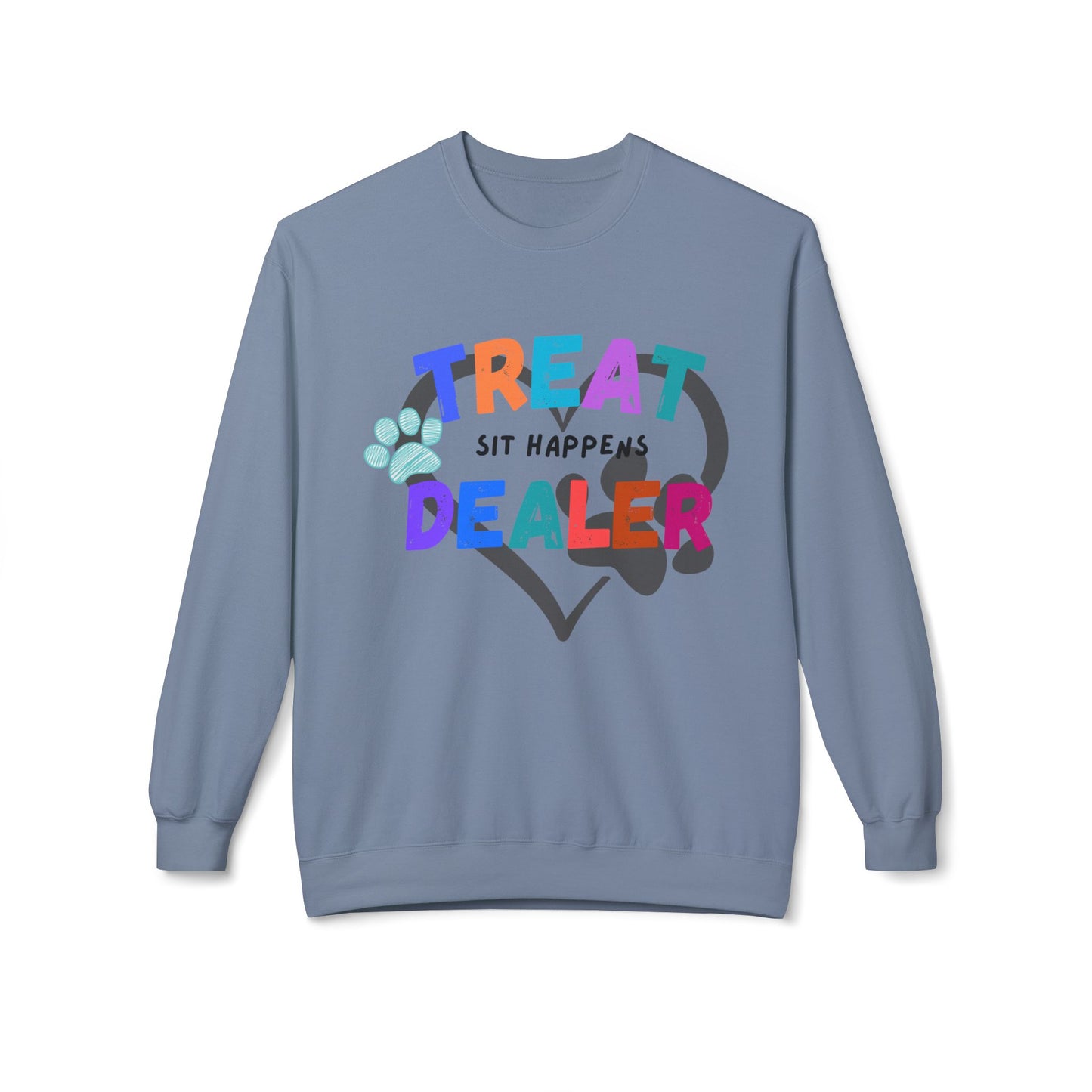 Sweatshirt — "Treat Dealer" Colorful Heart Candy Crewneck