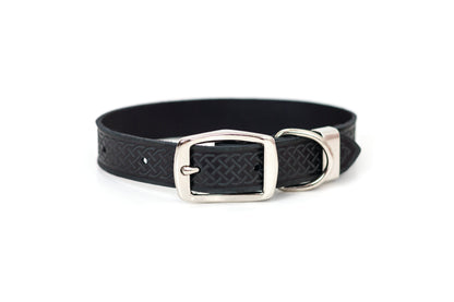 Celtic Double Buckle Style Leather Dog Collar