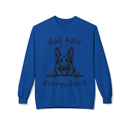 "Dog Hair Everywhere" Unisex Midweight Soft-style Fleece Crewneck Sweatshirt