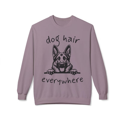 "Dog Hair Everywhere" Unisex Midweight Soft-style Fleece Crewneck Sweatshirt
