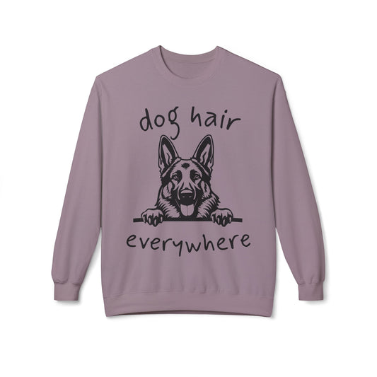 "Dog Hair Everywhere" Unisex Midweight Soft-style Fleece Crewneck Sweatshirt