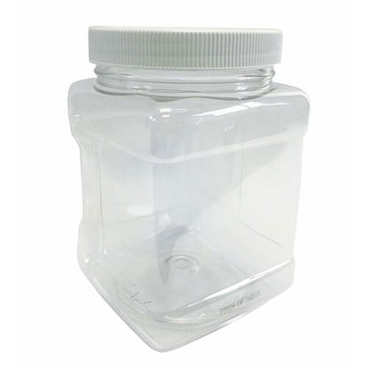 Clear PET Plastic Grip Dry/Liquid Food Storage Jars w/ Caps (Food Grade - BPA Free)