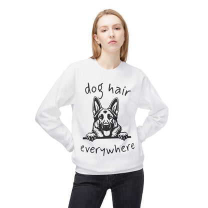 "Dog Hair Everywhere" Unisex Midweight Soft-style Fleece Crewneck Sweatshirt