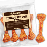 Turkey Tendons for Dogs, USA-Sourced, Healthy Dog Treats, Rawhide-Free Puppy Chews, Long Lasting, All Natural, Hypoallergenic Dog Treats for Large Breeds, 10 Count Box Bone (L)
