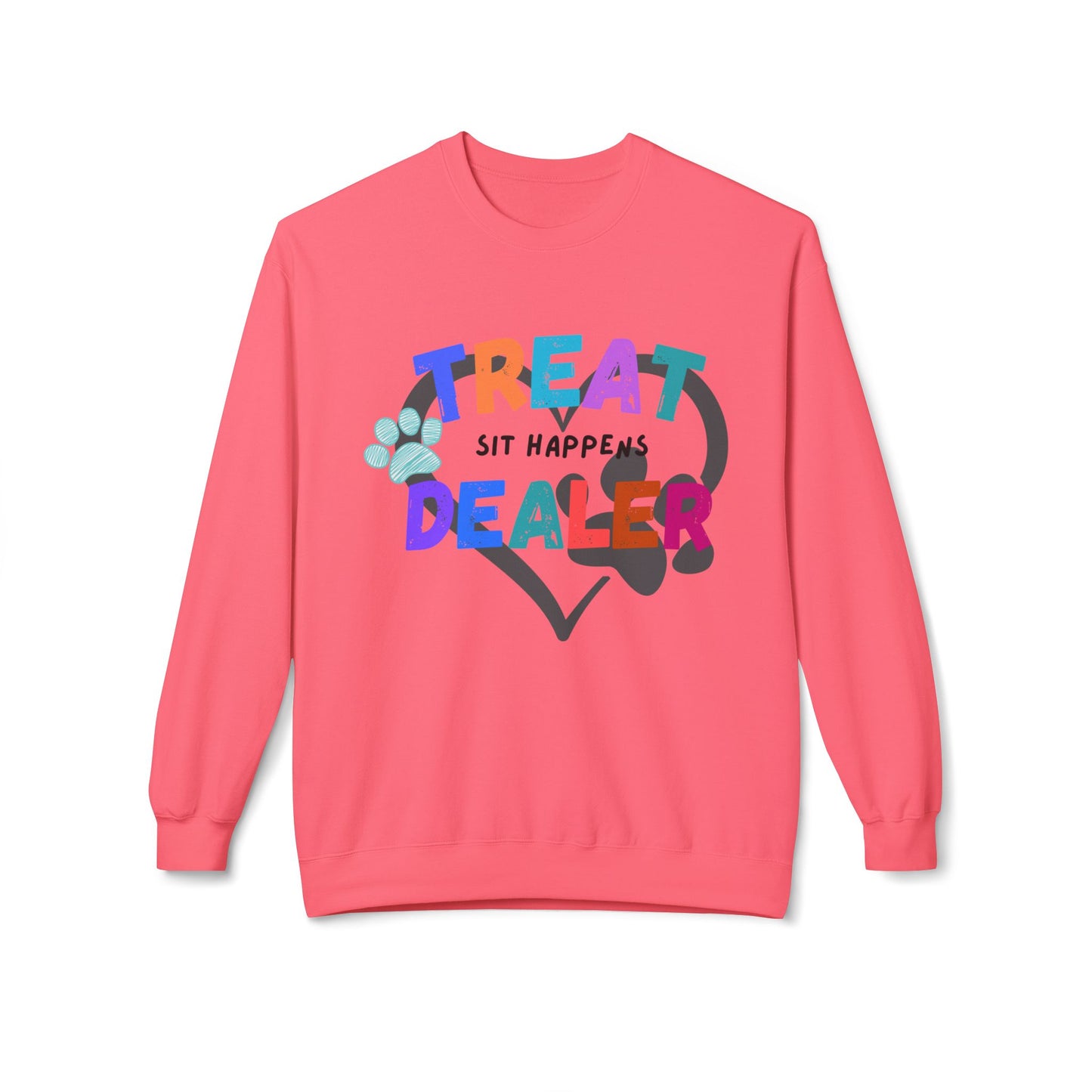 Sweatshirt — "Treat Dealer" Colorful Heart Candy Crewneck