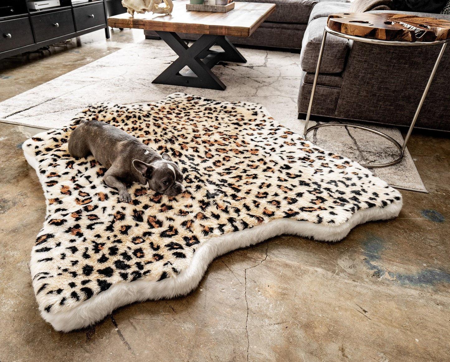 PupRug™ Animal Print Memory Foam Dog Bed - Cheetah Faux Print