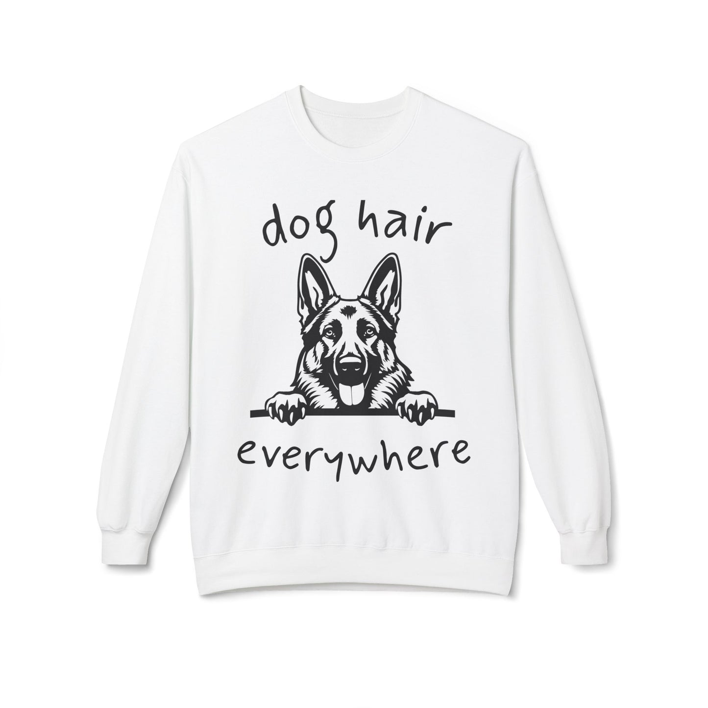 "Dog Hair Everywhere" Unisex Midweight Soft-style Fleece Crewneck Sweatshirt