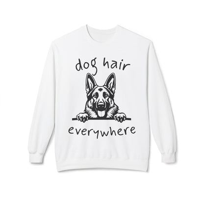 "Dog Hair Everywhere" Unisex Midweight Soft-style Fleece Crewneck Sweatshirt